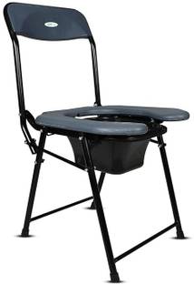 एंट्रोज Foldable Front Cut Commode Chair with Toilet Pot Bucket FC-C779A कमोड चेयर