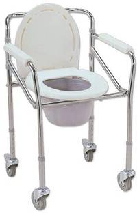 Y Care Height adjustable Foldable with wheels Commode Chair