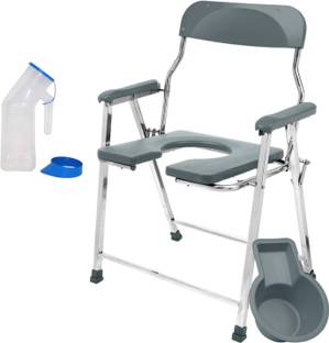NEOSAFE Stainless Steel Jumbo Shower & Commode Chair Commode Shower Chair