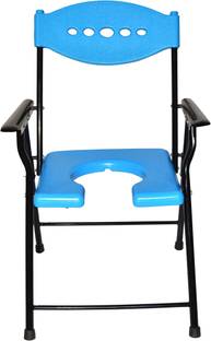 Varietytone Varietytone Folding Anti-Skid Elderly Disabled Men and Pregnant Women Shower and Bathing Room Commode Chair with Toilet Seat Comfortable Safe chair Commode Shower Chair (Blue, Black) Commode Chair