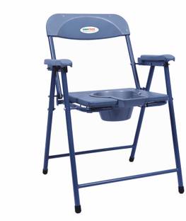 ऐंबीटेक Premium MS Foldable & Convenient Toilet Alternative with Arm and Foot Rest कमोड चेयर
