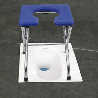 SONVI SURGICAL Foldable with anti skid rubber legs Commode Chair CROME STOOL Commode Chair