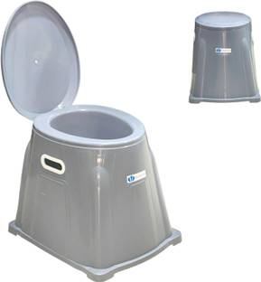 veayva INDIAN TO WESTERN commode chair | stool | shower chair for patients GREY COLOUR Commode Shower Chair