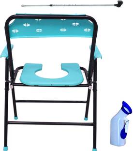 GREEN NATURE Folding Anti-Skid Elderly Shower Commode Chair With Urine Pot Commode Shower Chair