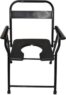CLASORA Commode Chair for unisex/ADULT Comfortable Safe chair Commode Chair( Black ) Commode Chair