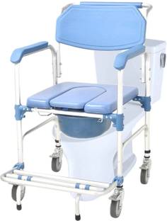 Nucarture Elder potty seat for adults with wheels water jet for 150 Kg Capacity Elder Seat Commode Chair