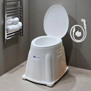 veayva Indian Toilet To Western Convertor | Commode Chair with Hand Shower For Patients Commode Shower Chair