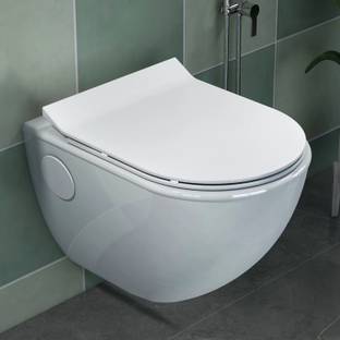 Plantex Ceramic Wall Hung Commode For Toilet/Western toilet/Soft Closing Toilet Seat (APS-779) Western Commode