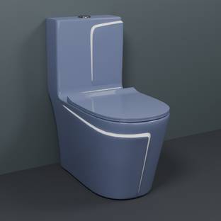 Skywinggranito 3011 PRIMIUM GREY COMMODE WITH WHITE FINISHING LINE Western Commode