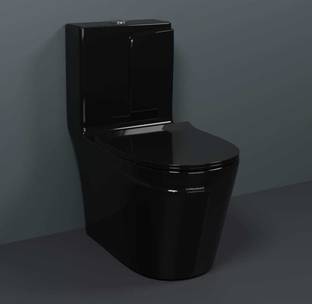 D O T Premium Quality C016 Premium Quality Shining Dark Black commode with Round Flush Button Western Commode