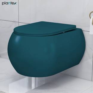 Plantex Ceramic Wall Hung Commode/Western Commode for Toilet/Commode with Soft Closing Seat - P Trap (NCWH-1064) Western Commode