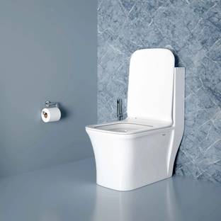 Ruhe Alben One-Piece Rimless S-Trap| 3D Siphonic Flushing Western Toilet | Soft-close Seat | Dual Flush | Anti-bacterial Glaze | Floor Mounted Western Commode
