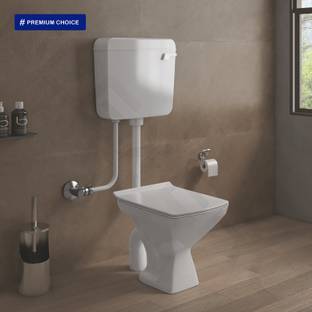 Glexero Premium Quality Luxurious Ewc Square Floor Mounted S-Trap European Commode Set Western Commode