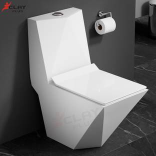 clayplus PREMIUM GRADE CERAMIC'S Floor Mounted S Trap 225mm/9inches PREMIUM GRADE CERAMIC'S Floor Mounted S Trap 225mm/9inches Western Commode