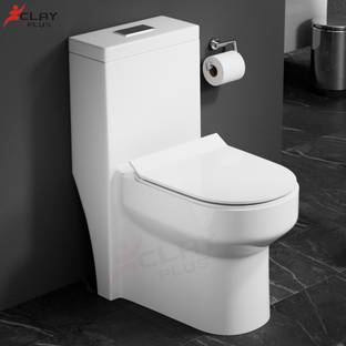 clayplus Platinum Ceramic /Water Closet/With Soft Close Toilet Seat 1004 Western Commode
