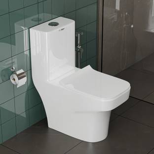 Flipkart SmartBuy Ceramic One Piece Commode With Toilet Seat/Water Closet-S Trap Outlet(9 inch) OBEN Western Commode