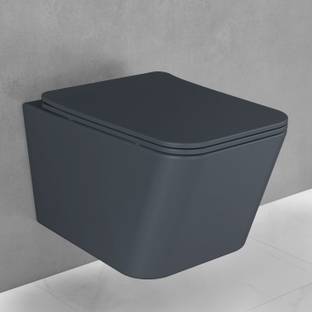 Plantex Ceramic Wall Hung Commode for Toilet/Rimless Western Commode/Commode with Soft Closing Toilet Seat - (Square ,P Trap - APS-3045) Western Commode