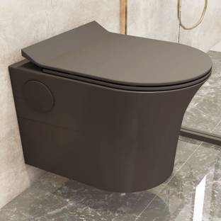 Plantex Ceramic Wall Hung Western Toilet/Rimless Commode/Soft Close Toilet Seat-P Trap (APS-775) Western Commode