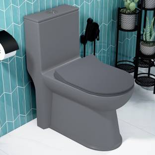 Plantex Ceramic 1 Piece Rimless Western Toilet Commode & Soft Close Toilet Seat-S Trap (APS-745) Western Commode