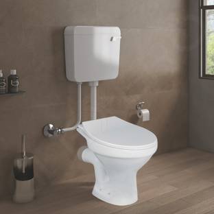 Glexero Premium Quality P Trap EWC / Floor Mounted Water Closet European Closet Set Western Commode