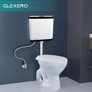 Glexero Premium Quality S Trap Commode With Slim Flush Tank Floor Mounted Commode Set Western Commode