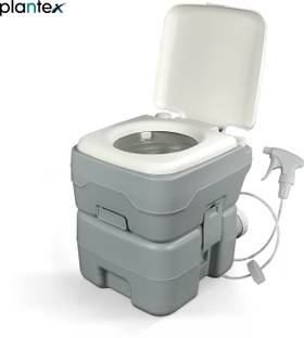 Plantex Portable Toilet with 10 Liters Water Tank/Camping Commode with Piston Pump/ Commode For Toilet/Commode For Travel-(APS-N3120T) Western Commode