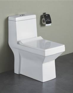 Ceramic One Piece Western Toilet/Commode/Water Closet Siphone Flushing System S Trap - White Western Commode