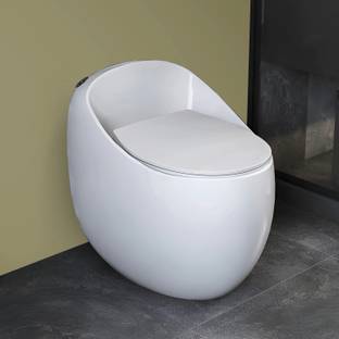 Plantex Ceramic /Water Closet/Rimless With Toilet Seat - S Trap (APS-3001) Western Commode