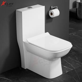 clayplus Platinum Ceramic /Water Closet/ With Soft Close Toilet Seat 1006 Western Commode