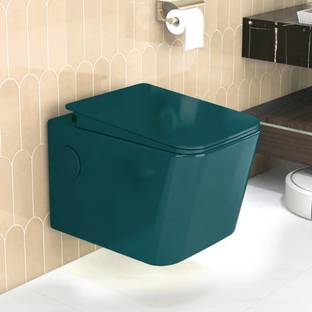 Plantex Ceramic Rimless , Water Closet,Commode With Toilet Seat-P Trap (APS-990-ITALIA-Palm) Western Commode