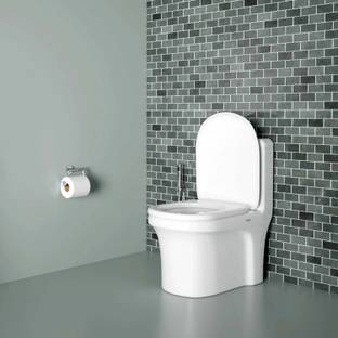 Ruhe Scala One-Piece Rimless S-Trap Siphonic Western Toilet | High-Grade Ceramic | Modern Box Rim Design | Anti-Bacterial Glaze | Floor Mounted Western Commode
