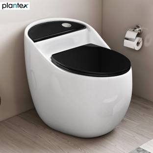 Plantex Ceramic Commode/Water Closet/Rimless Siphonic Commode With Toilet Seat - S Trap (APS-3023) Western Commode