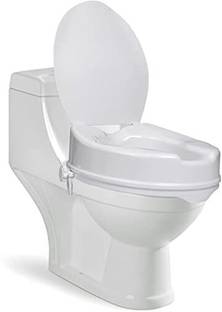 Neosafe Ideal for Handicap, Knee Patients, Old Senior Citizen, 6 Inch Portable Plastic Toilet Commode Seat Raiser Elevator Extension with lid Western Commode