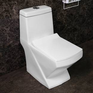 HOMEMATES Premium Western Floor Mounted One Piece Water Closet Ceramic Toilet/Commode. HM-2FlushW-Toilet-104 Western Commode