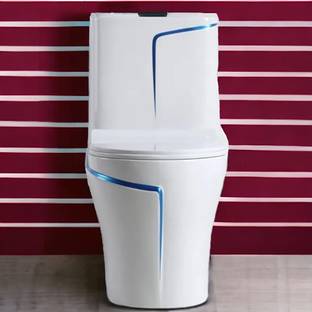 moonart white blue line 1002 Western Commode