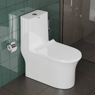 Flipkart SmartBuy Ceramic One Piece Commode With Toilet Seat/Water Closet-S Trap Outlet(9 inch) NEOS Western Commode