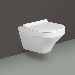 Joyo Cera Wall Mounted Ceramic Wall Mounted European WC Western With Soft Close Seat Cover P trap Rimless With Soft Close Seat Cover Western Commode