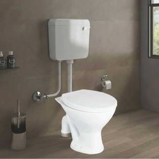 clayplus Platinum Ceramic Western Toilet Premium Grade EWC Toilet Seat S Trap With Side Handle Flushtank Western Commode