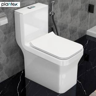 Plantex Ceramic One Piece Western Commode With Toilet Seat/Water Closet - S Trap Outlet (APS-743) Western Commode