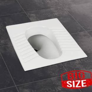 Glexero Premium Quality Floor Mounted Indian Toilet Seat 23Inch. Big Size Orissa Pan Desi Indian Commode