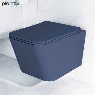Plantex Ceramic Wall Hung Commode for Toilet/Rimless Western Commode/Commode with Soft Closing Toilet Seat - (Square ,P Trap - APS-3045) Western Commode