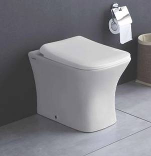 InletCera Western Toilet Commode/EWC Battle S Trap with Soft Close Slim Seat Cover Western Commode