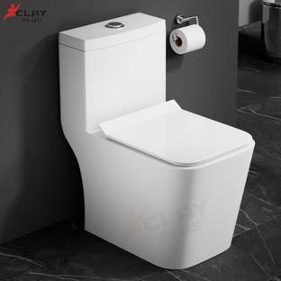 clayplus 1003Premium Grade Ceramic One Piece FloorMounted Western Commode 9"trap Syphonic Western Commode