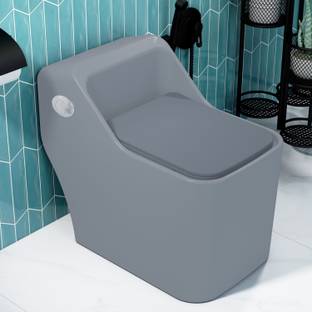 Plantex Ceramic Commode for Toilet/Rimless Western Commode/S-Trap Commode with Soft Closing Toilet Seat - (Square, APS-3041) Western Commode