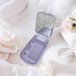 Nikki Bela Korean Mobile Shape HD Pocket Mirror with Inbuilt Comb (pack of 1)