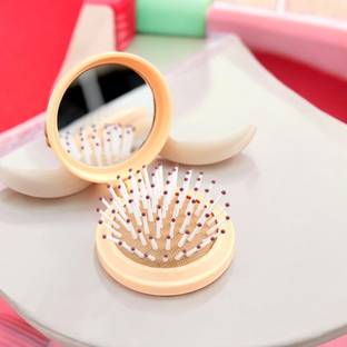 Nikki Bela Korean High Defination Compact mirror with comb for Makeup ( pack of 1)