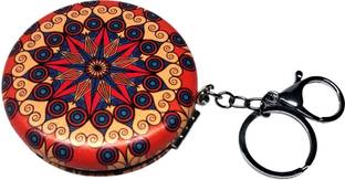 DECOVATE Round Pocket Makeup Double Mirror with Keychain