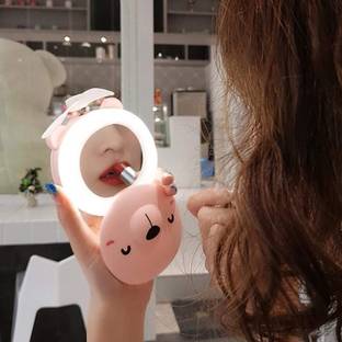Funky Trunky Cute Piggy Mini Cosmetic LED Mirror Light with Silicon Fan
