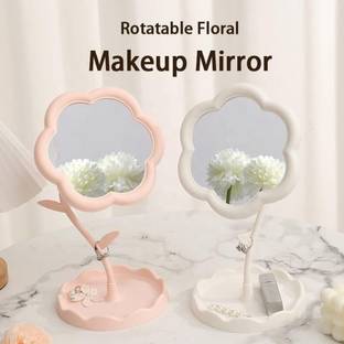 RVKE Flower Shape Makeup Mirror – Portable Cosmetic Mirror for Girls & Women