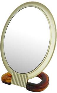 Scarlet Line Professional Series Oval Shape Large Size Double Sided Magnifying Makeup Mirror with Handle Stand